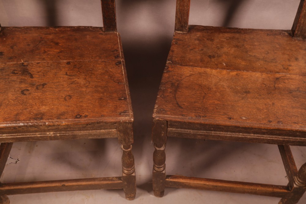 A Good Pair of 17th century Chairs in Oak View V