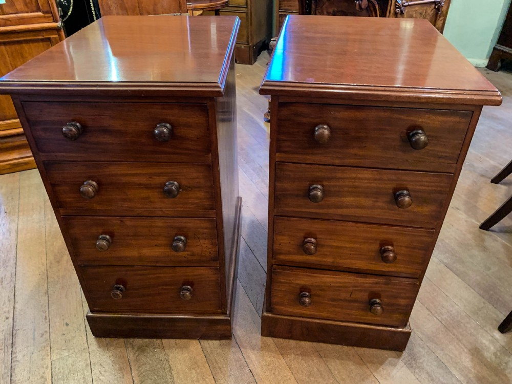 A Pair of Bedside chests Mahogany