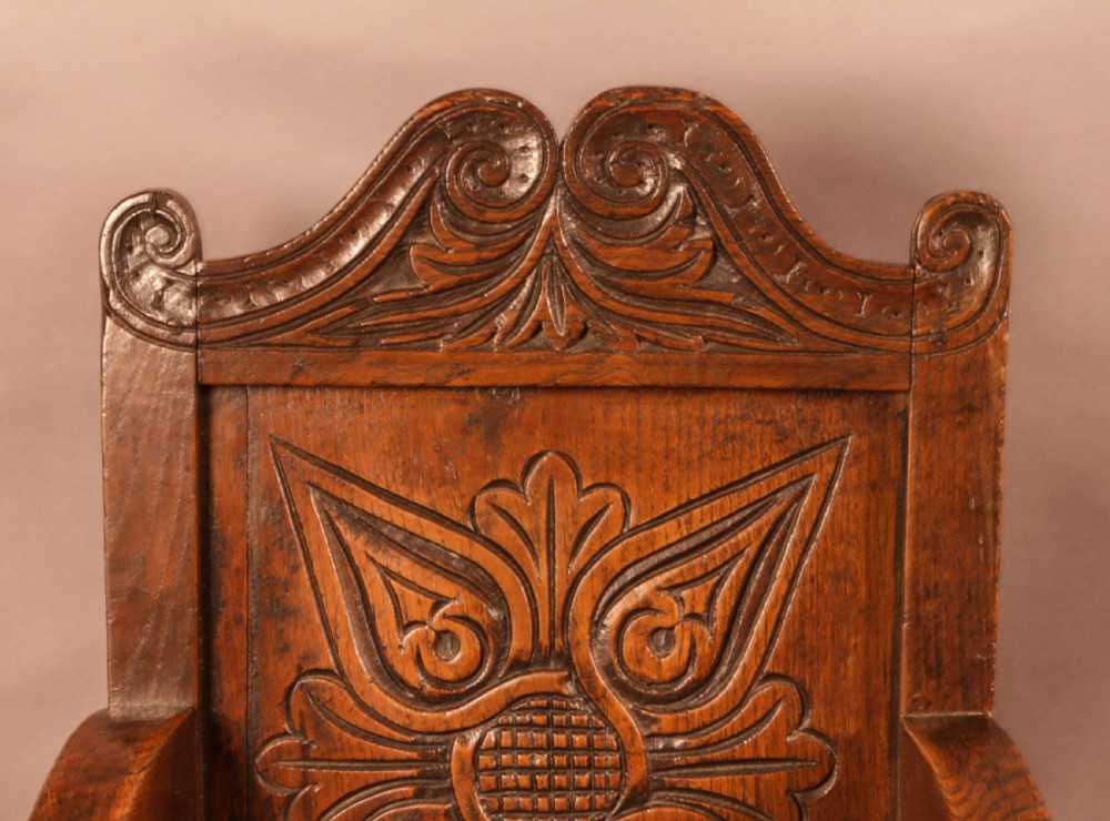 A Good 17th century Wainscot Chair in Oak View VIII