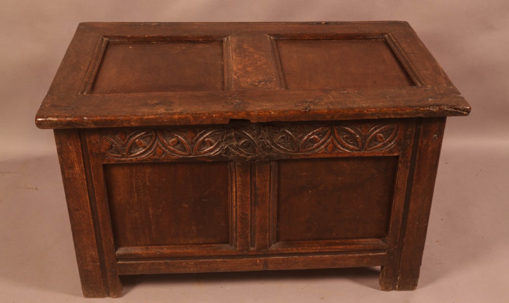 A Rare Tiny Oak Coffer circa 1670