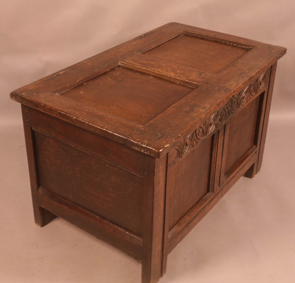 A Rare Tiny Oak Coffer circa 1670 View III
