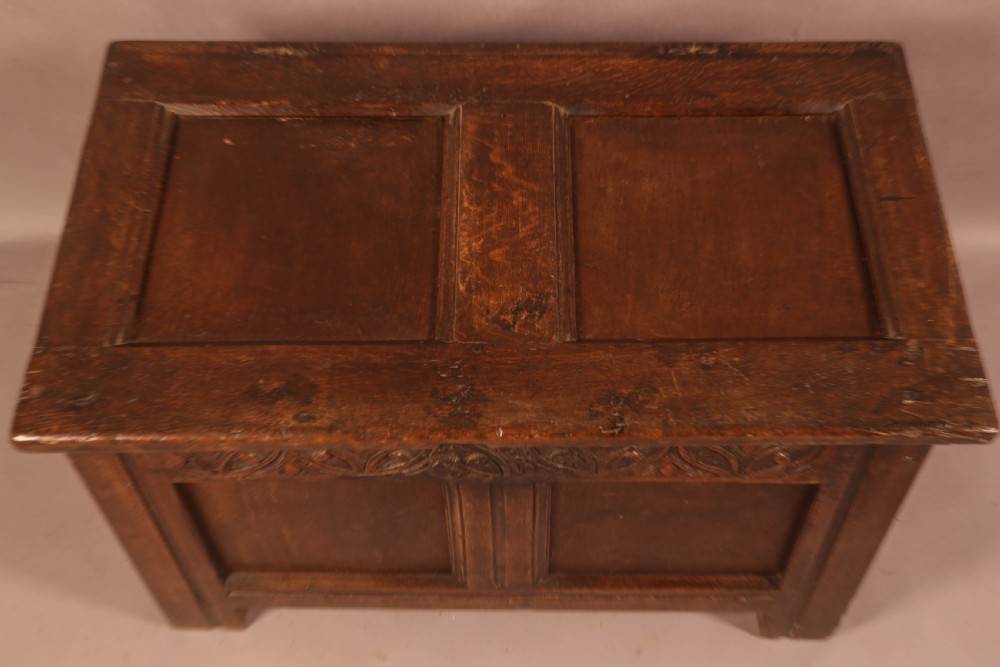 A Rare Tiny Oak Coffer circa 1670 View IV