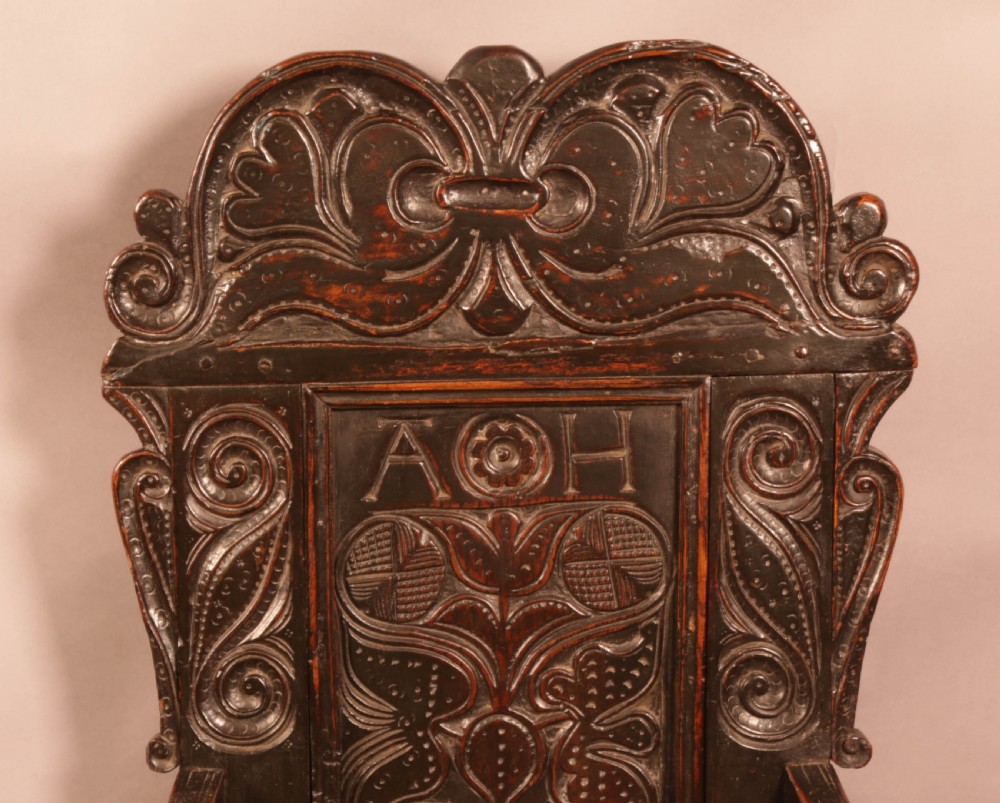 A super 17th century Wainscott chair carving Fantastic View VI