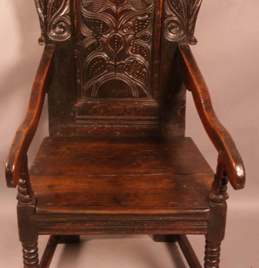 A super 17th century Wainscott chair carving Fantastic View VII