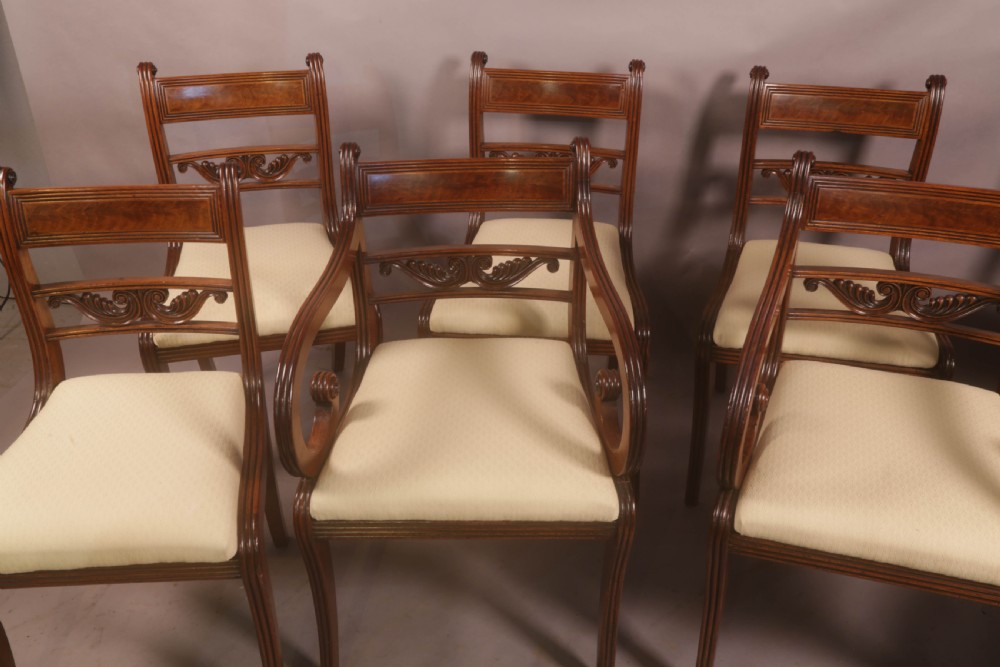 A Superb Set of 8 Regency Dining Chairs Sabre Leg View III