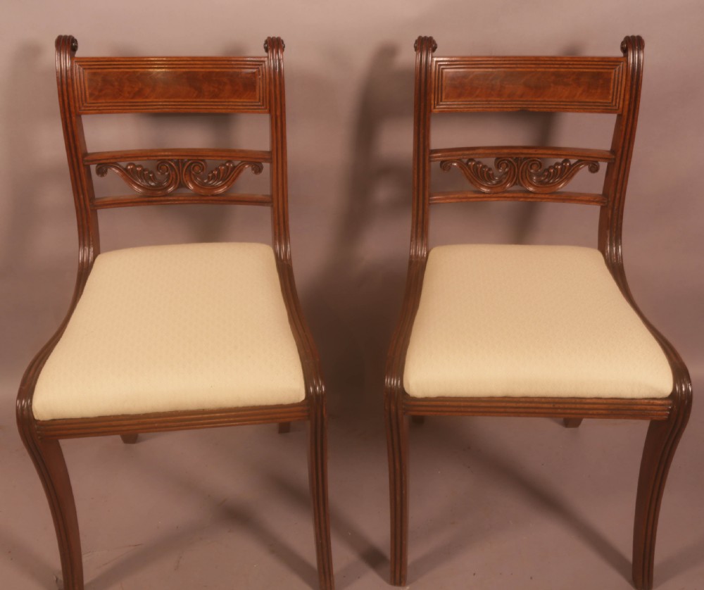 A Superb Set of 8 Regency Dining Chairs Sabre Leg View IV