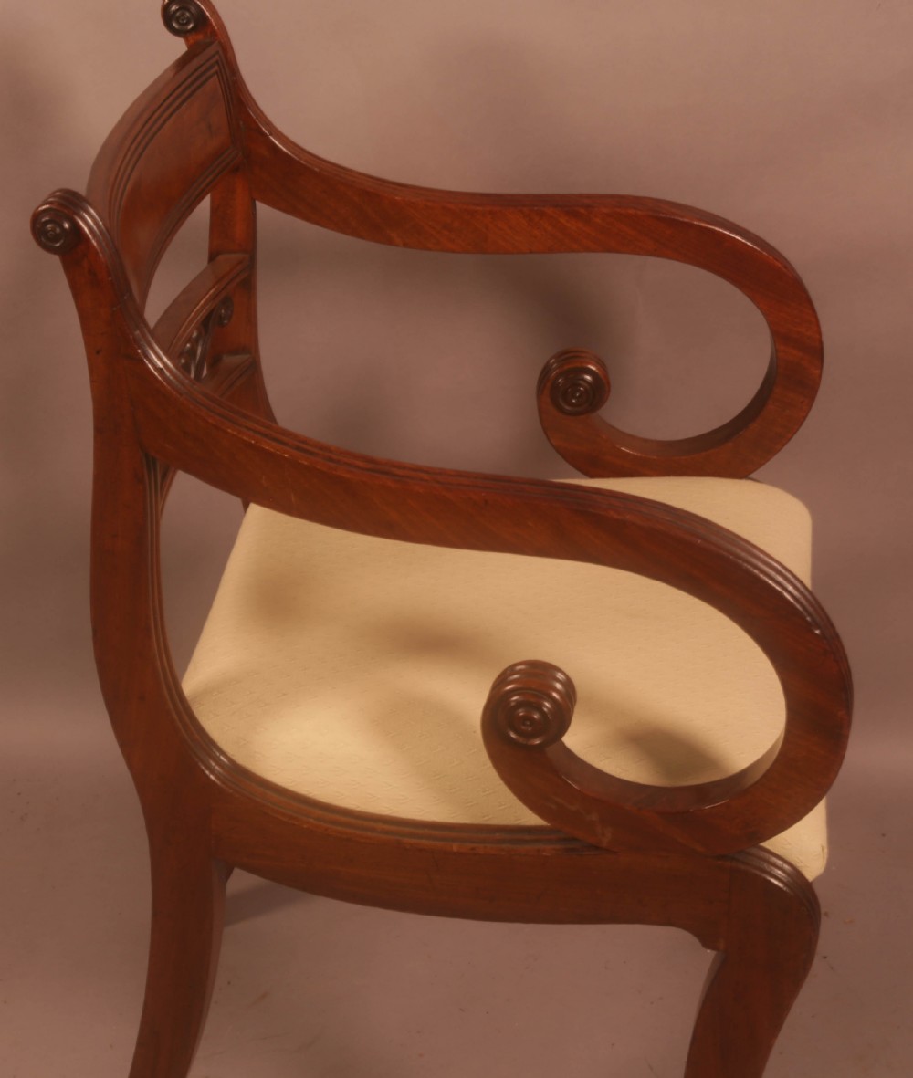 A Superb Set of 8 Regency Dining Chairs Sabre Leg View XIII