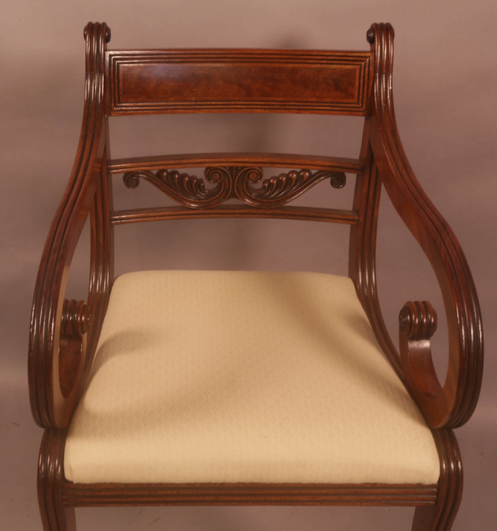 A Superb Set of 8 Regency Dining Chairs Sabre Leg View XIV