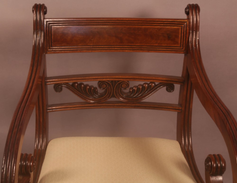A Superb Set of 8 Regency Dining Chairs Sabre Leg View XV