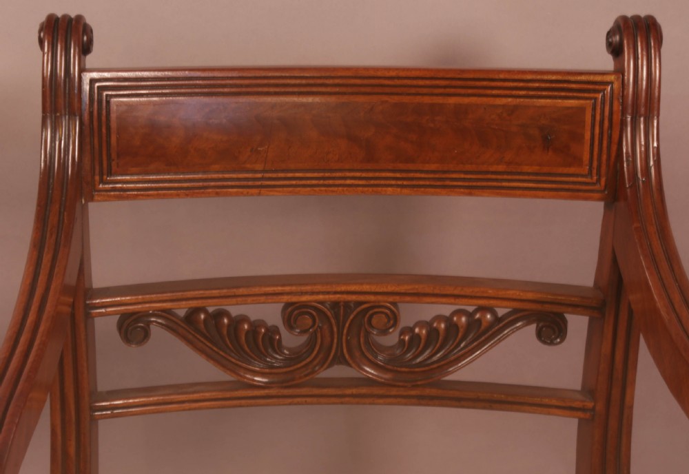 A Superb Set of 8 Regency Dining Chairs Sabre Leg View XVI
