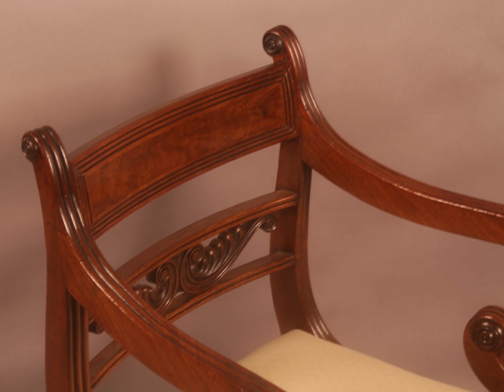 A Superb Set of 8 Regency Dining Chairs Sabre Leg View XVII