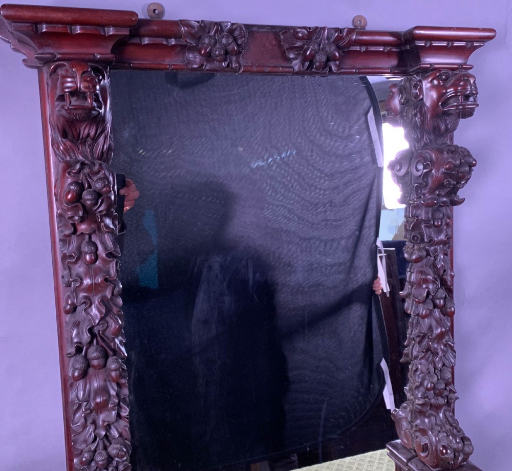 A Superb Carved Oak Pier Mirror Victorian View III