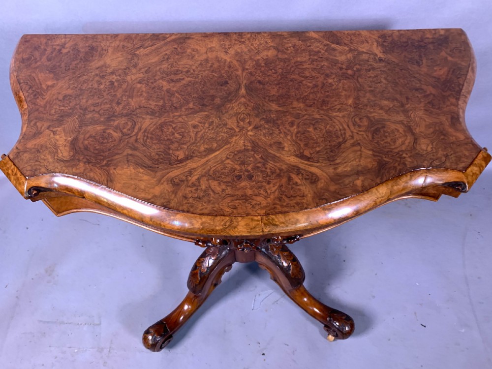  A Good Victorian Burr Walnut Games Table View III