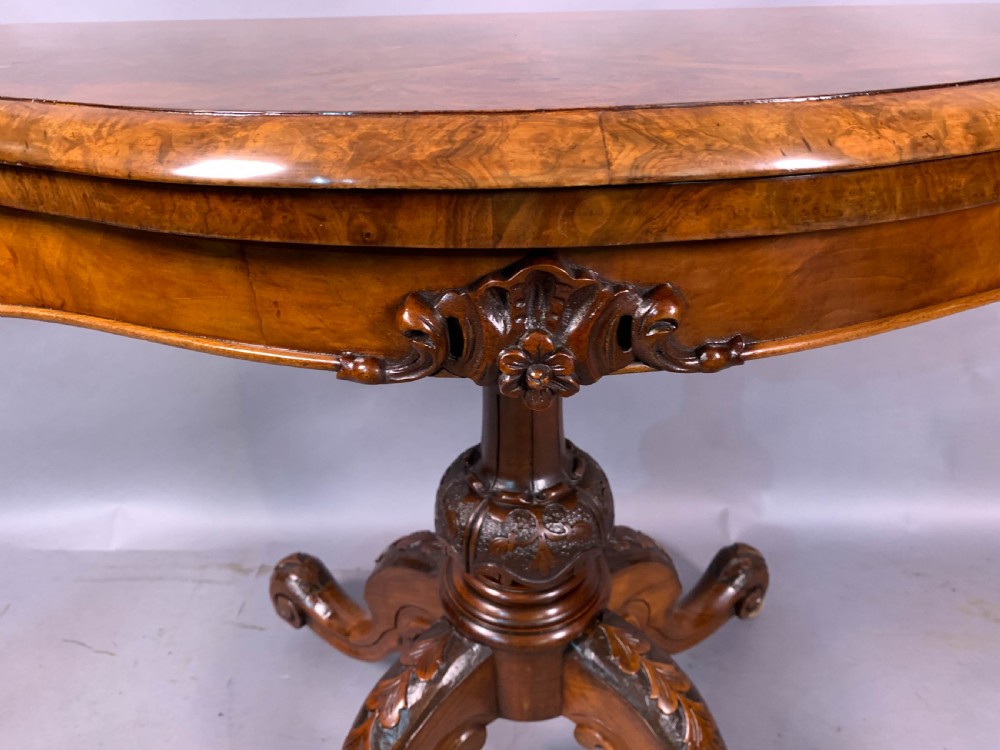  A Good Victorian Burr Walnut Games Table View VI