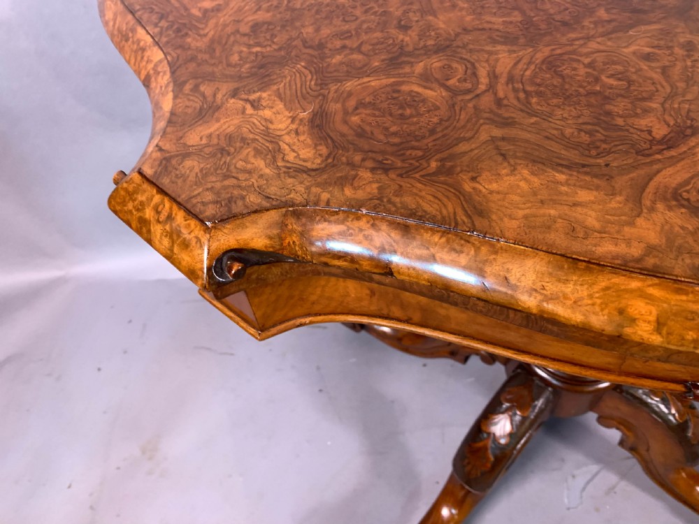  A Good Victorian Burr Walnut Games Table View VIII
