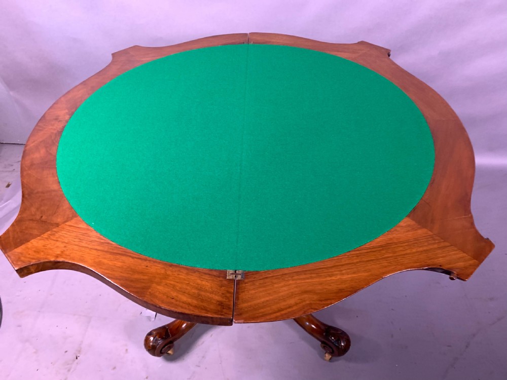  A Good Victorian Burr Walnut Games Table View X