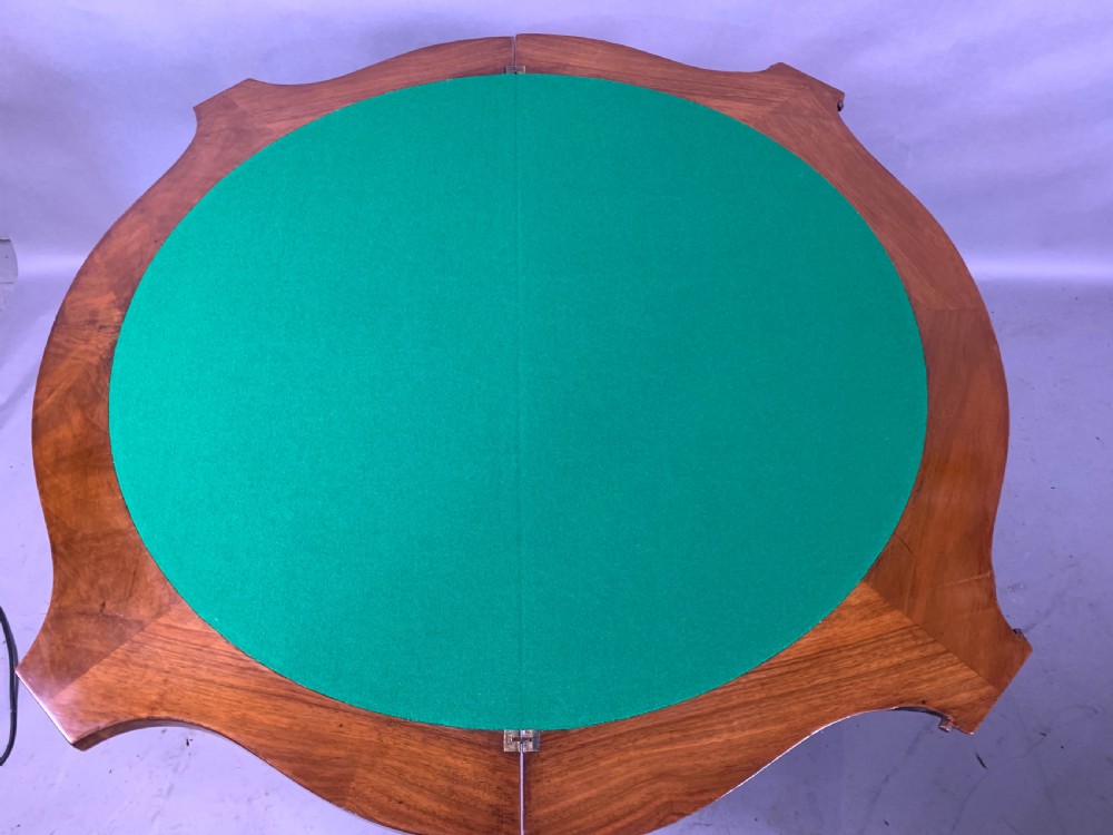  A Good Victorian Burr Walnut Games Table View XI