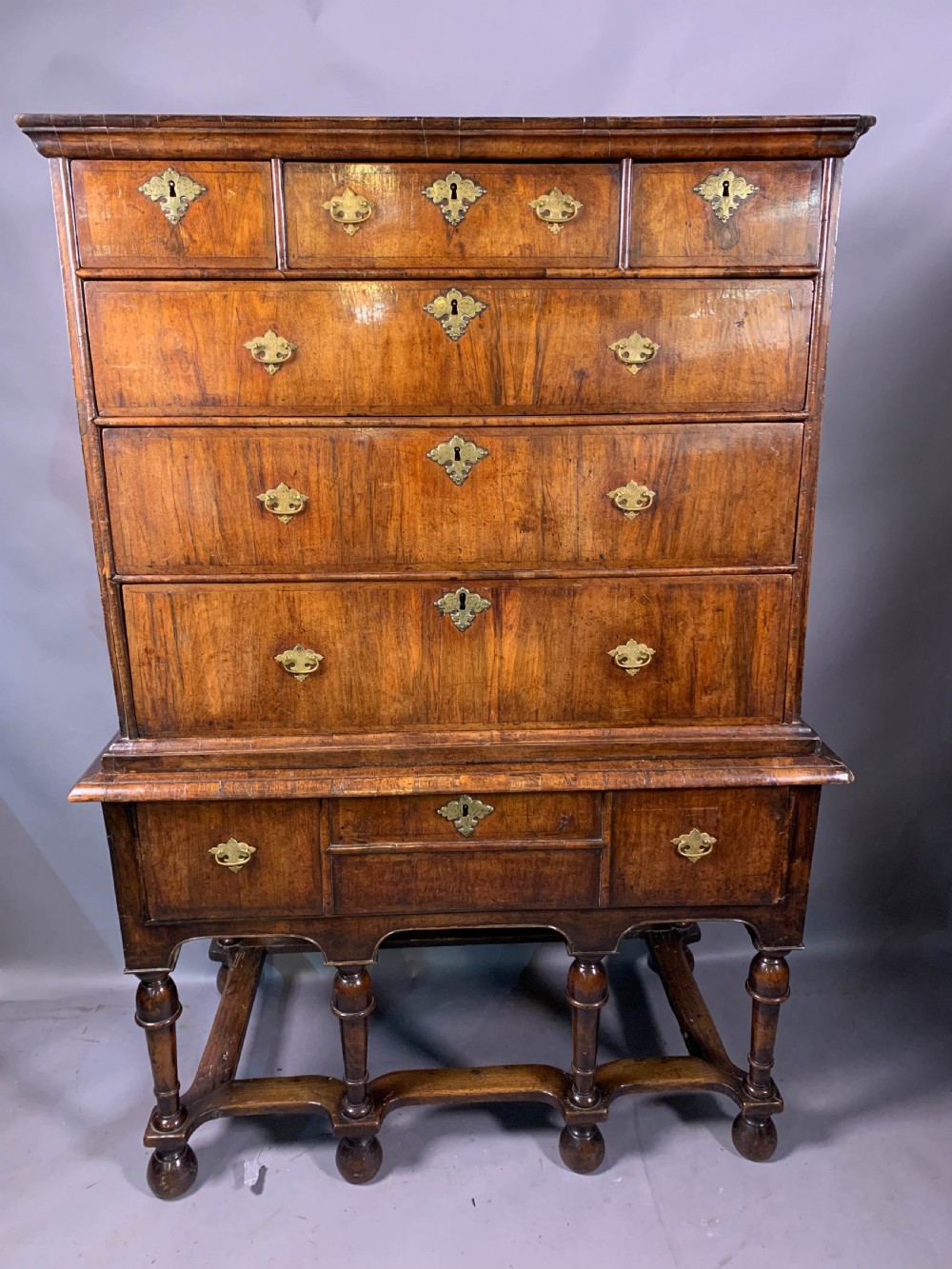 A Good George I Chest on Stand Walnut