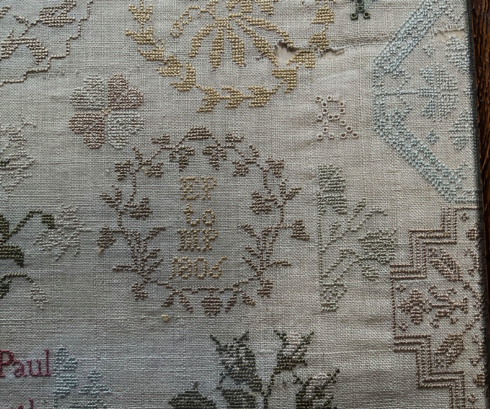An Ackworth School Quaker Sampler Eliza Paul 1806 View XIV