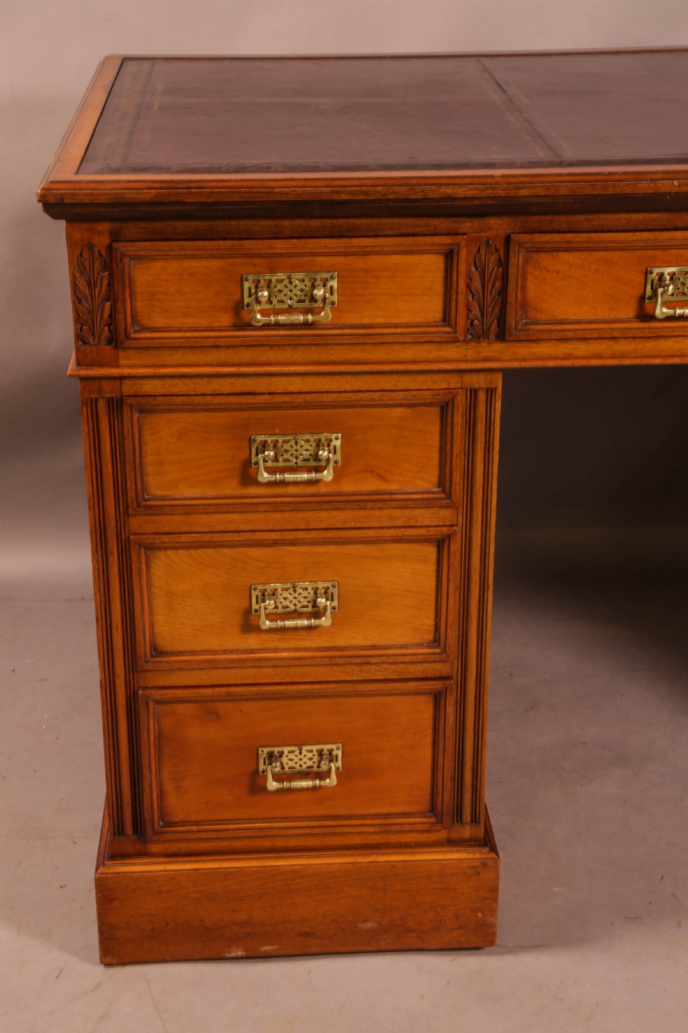 A Good Quality Victorian Pedestal Desk View VII