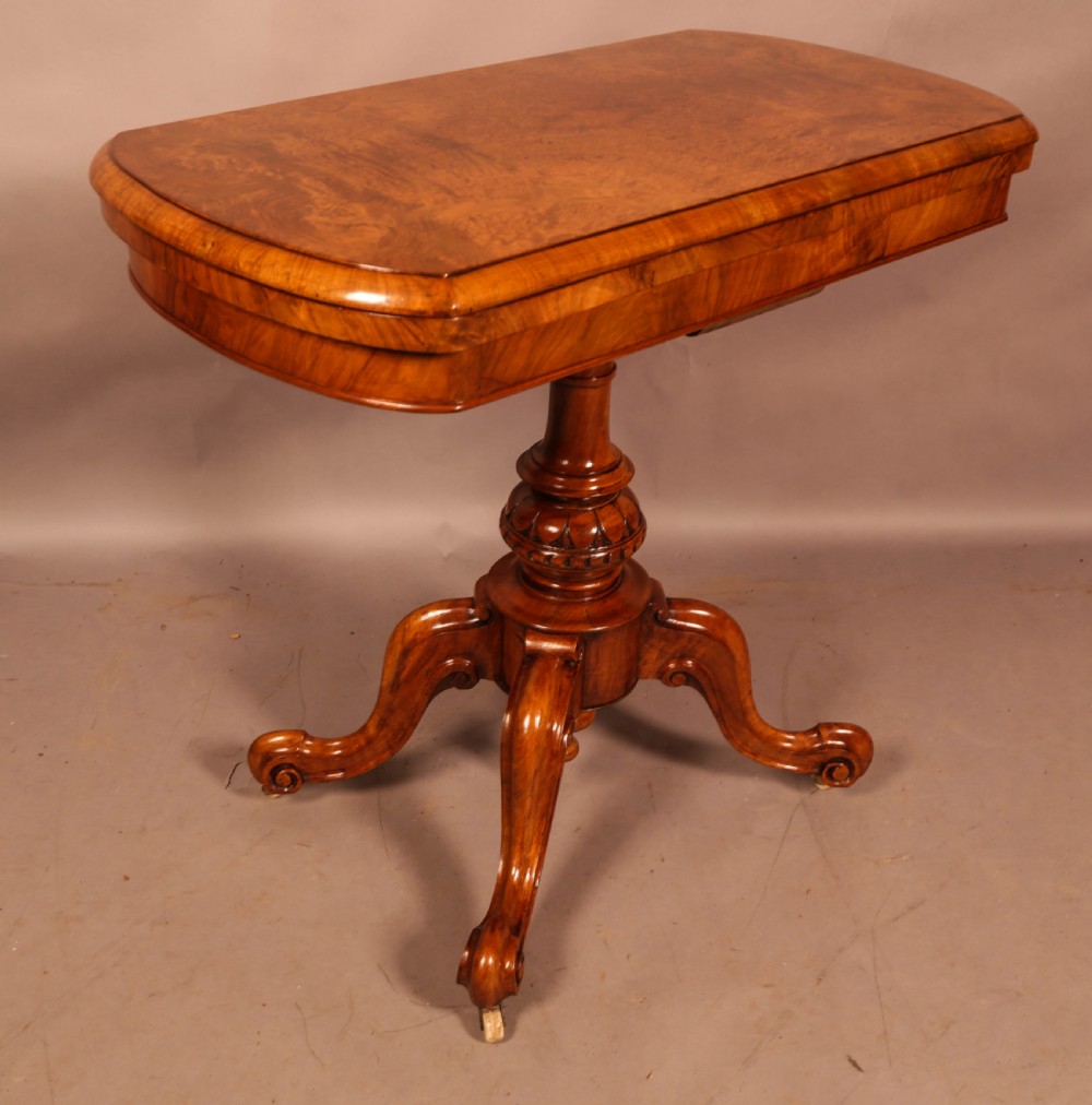 A Good Victorian Games Table Burr Walnut View II