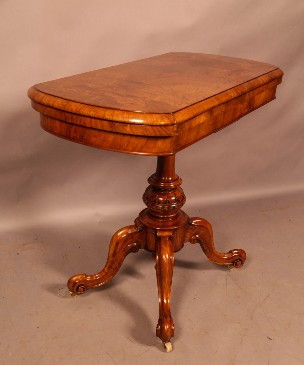 A Good Victorian Games Table Burr Walnut View III