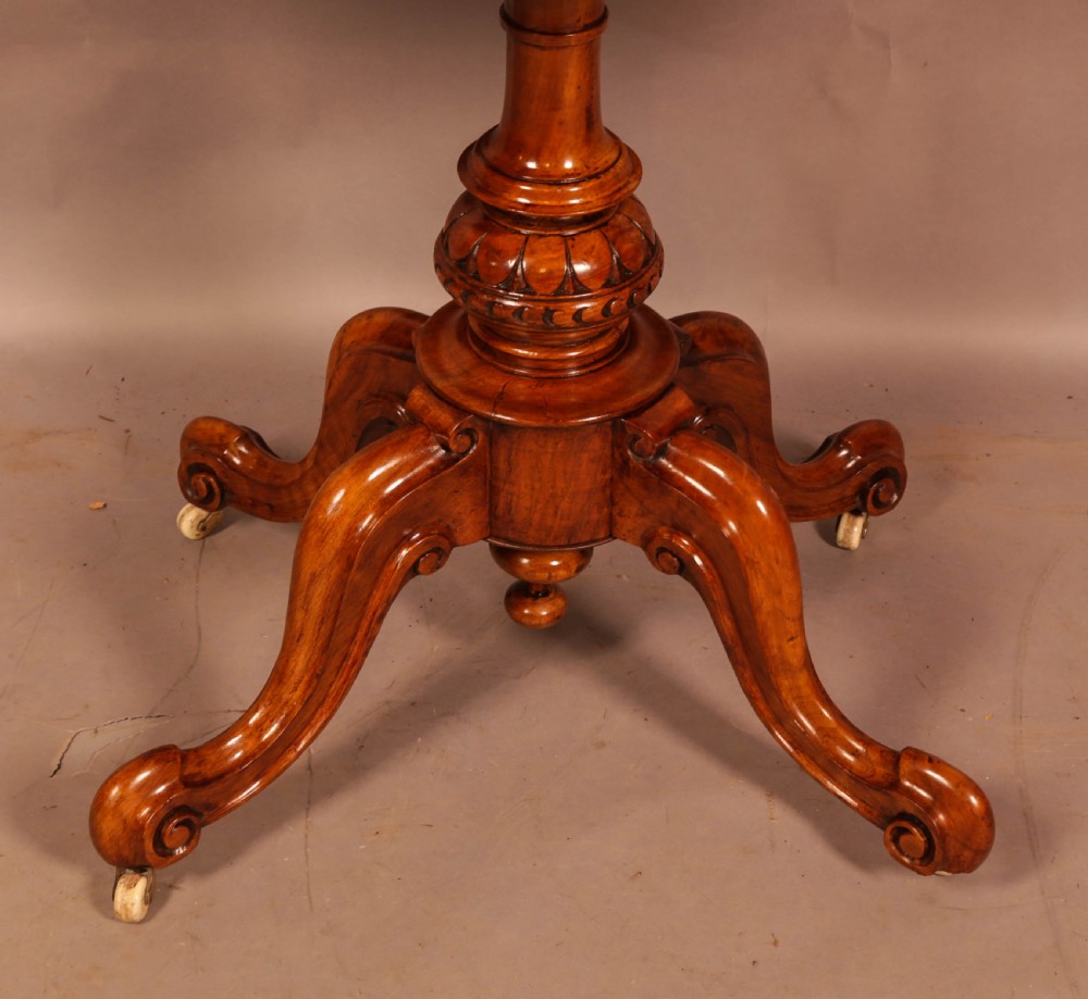 A Good Victorian Games Table Burr Walnut View V