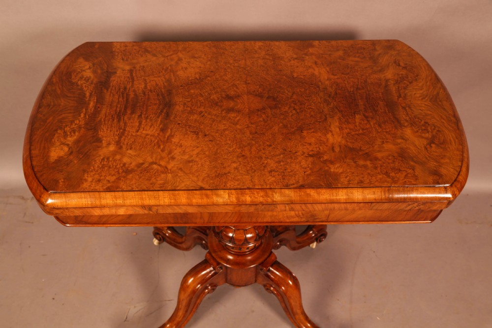 A Good Victorian Games Table Burr Walnut View VIII