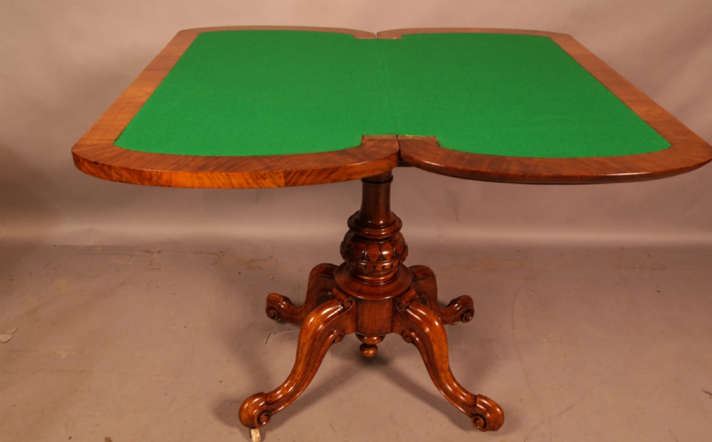 A Good Victorian Games Table Burr Walnut View XII