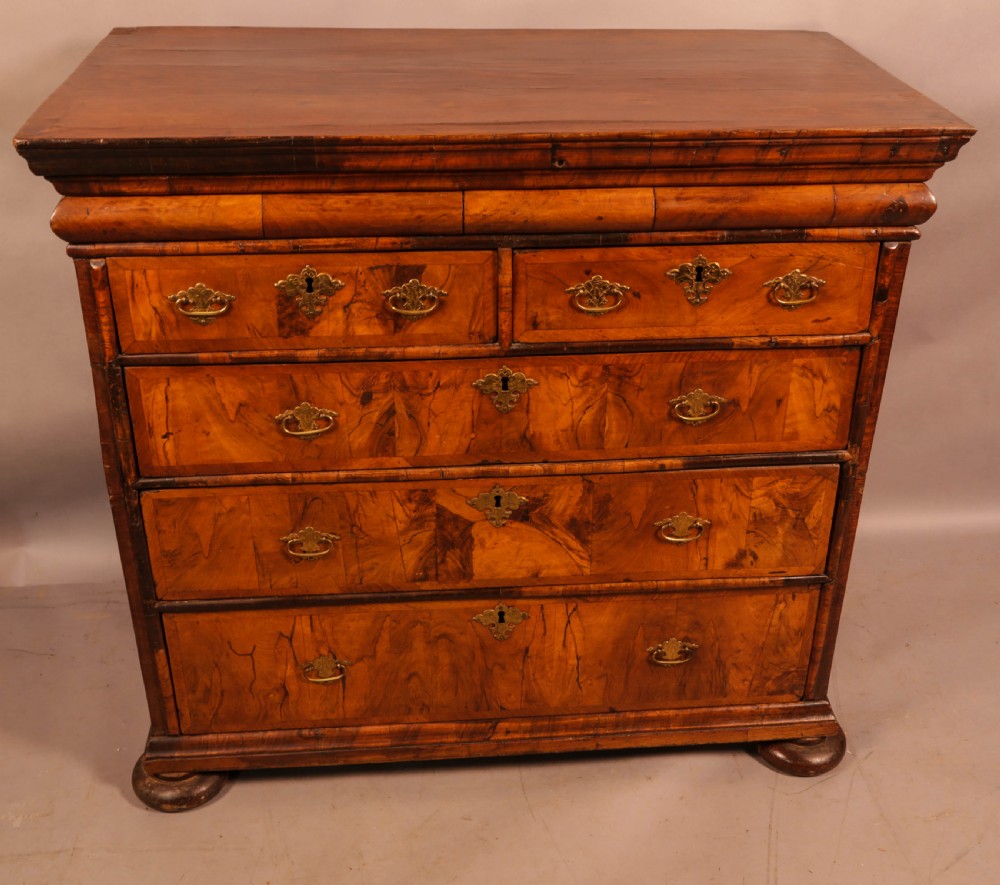 An English Walnut Chest original brasswork