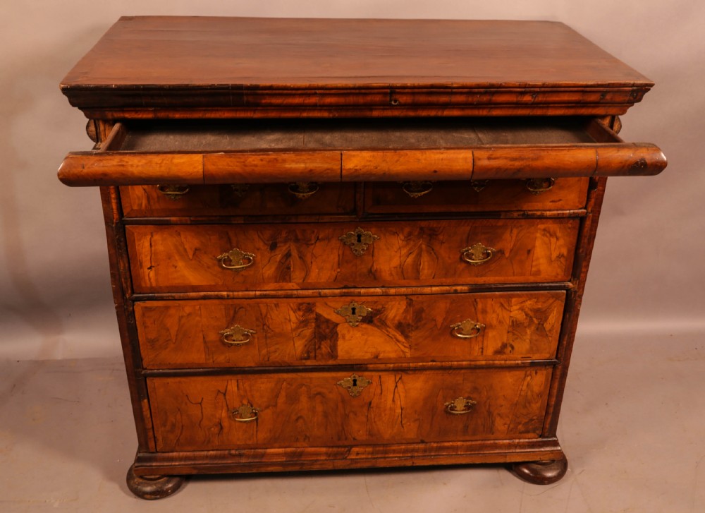 An English Walnut Chest original brasswork View II