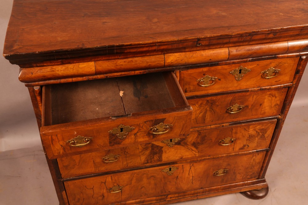 An English Walnut Chest original brasswork View III