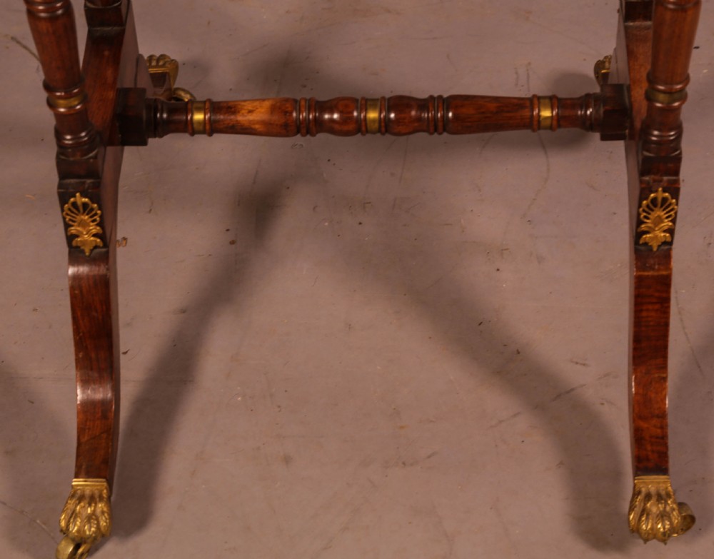 A Stunning Regency Rosewood Sewing Table brass Inlay View VI