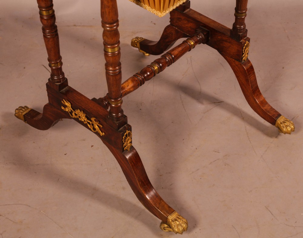 A Stunning Regency Rosewood Sewing Table brass Inlay View X