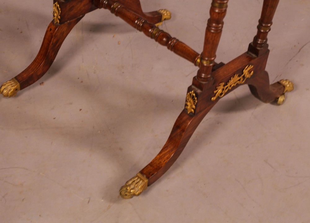 A Stunning Regency Rosewood Sewing Table brass Inlay View XIII