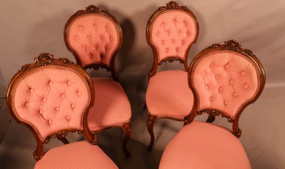 A Set of 4 Victorian Walnut Dining Chairs super quality View IV