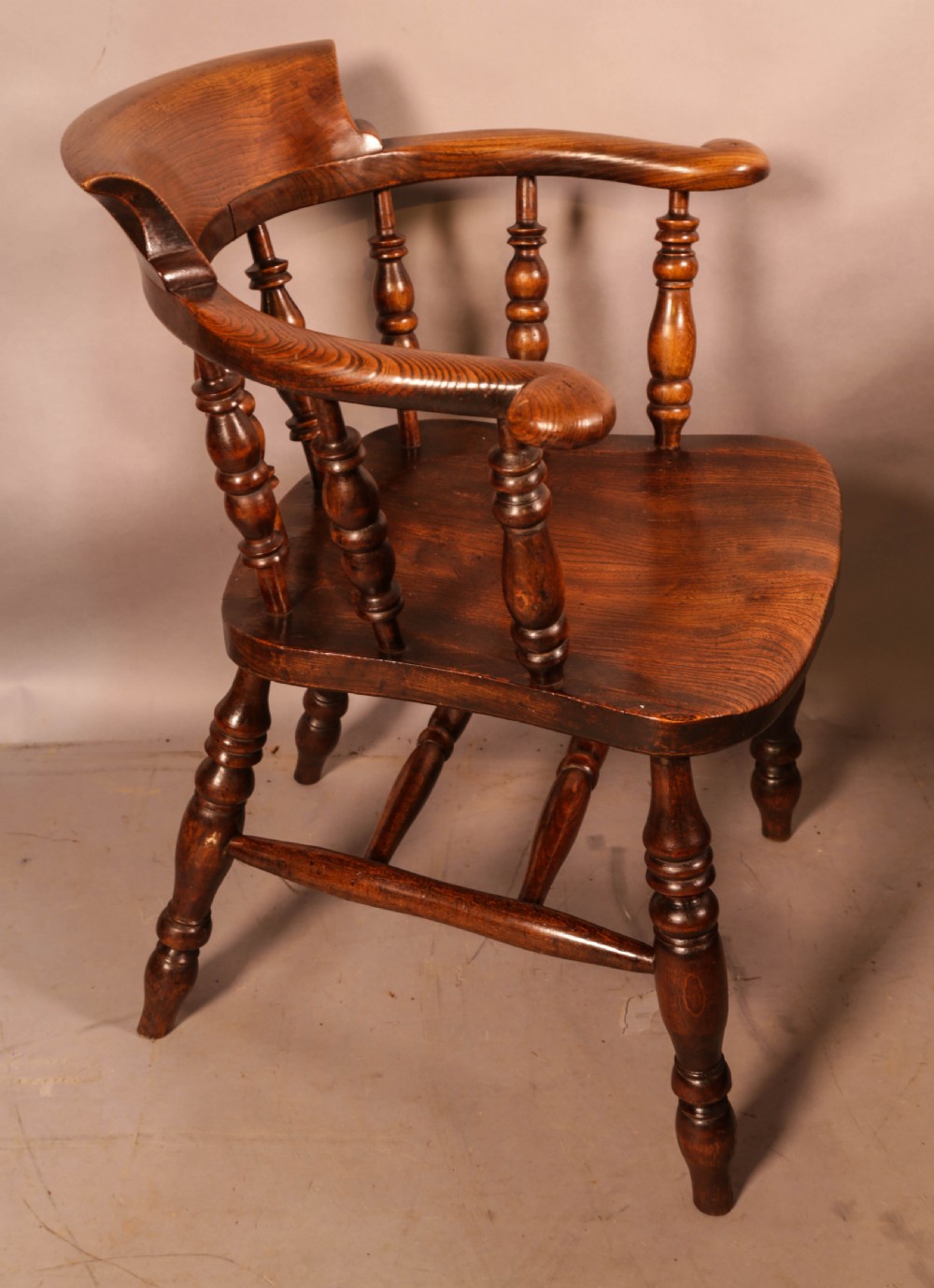 A Victorian Captains Chair in Ash with an Elm seat View II