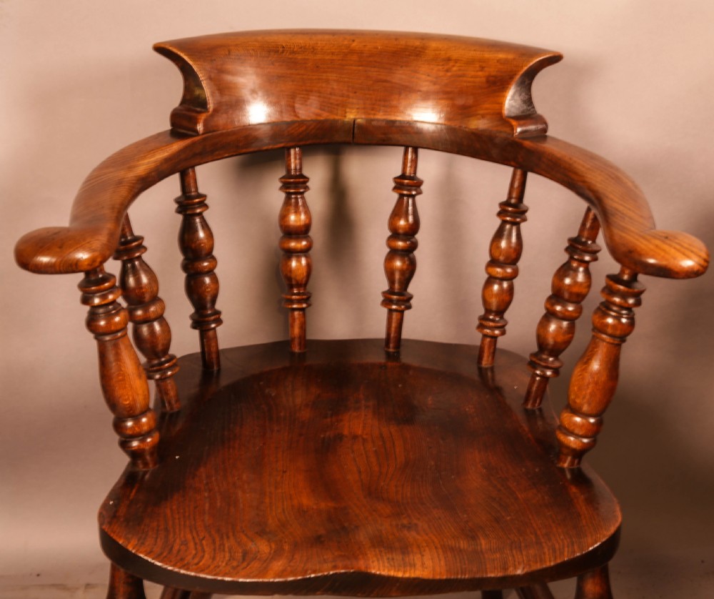 A Victorian Captains Chair in Ash with an Elm seat View VI