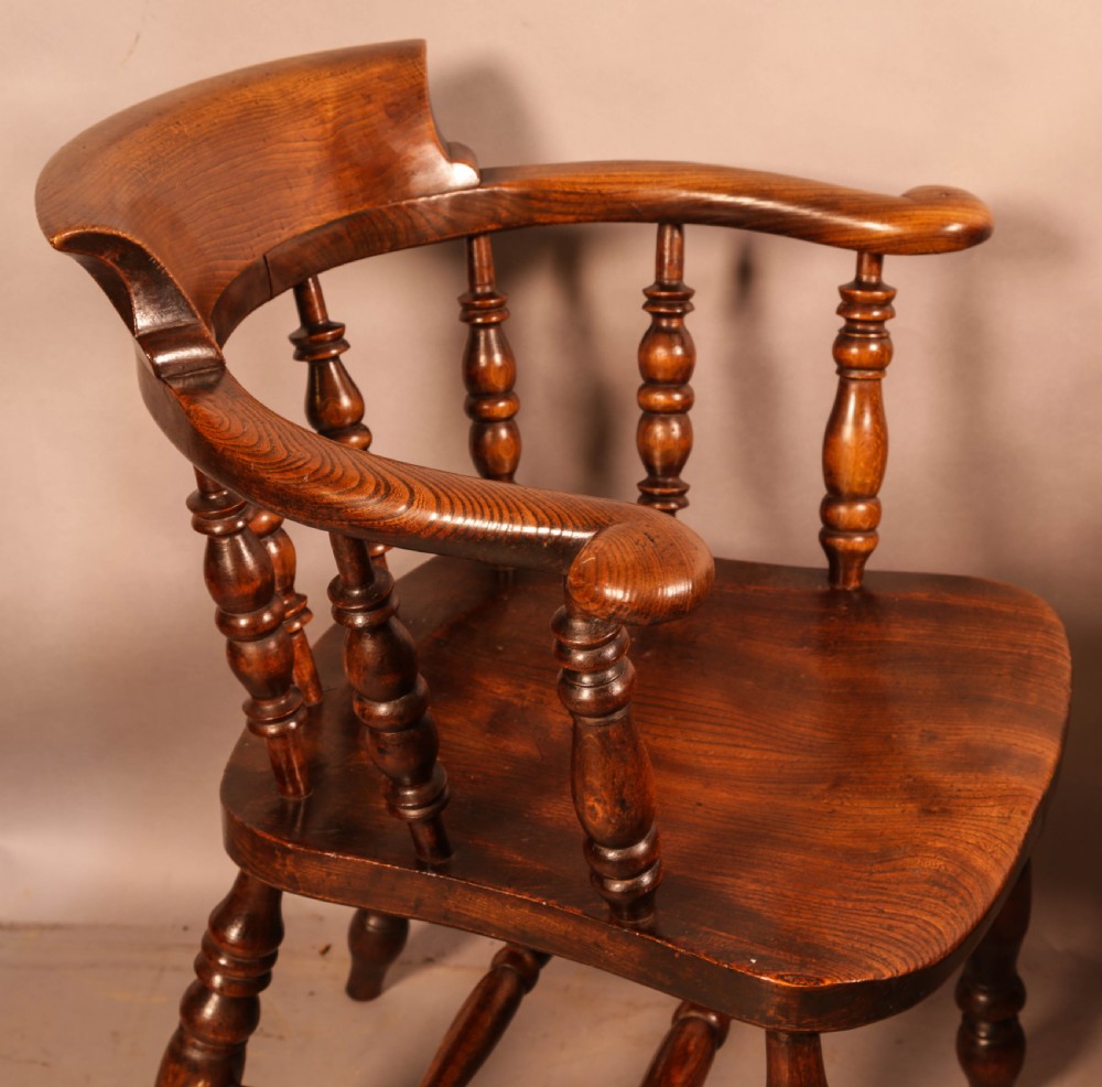 A Victorian Captains Chair in Ash with an Elm seat View VIII