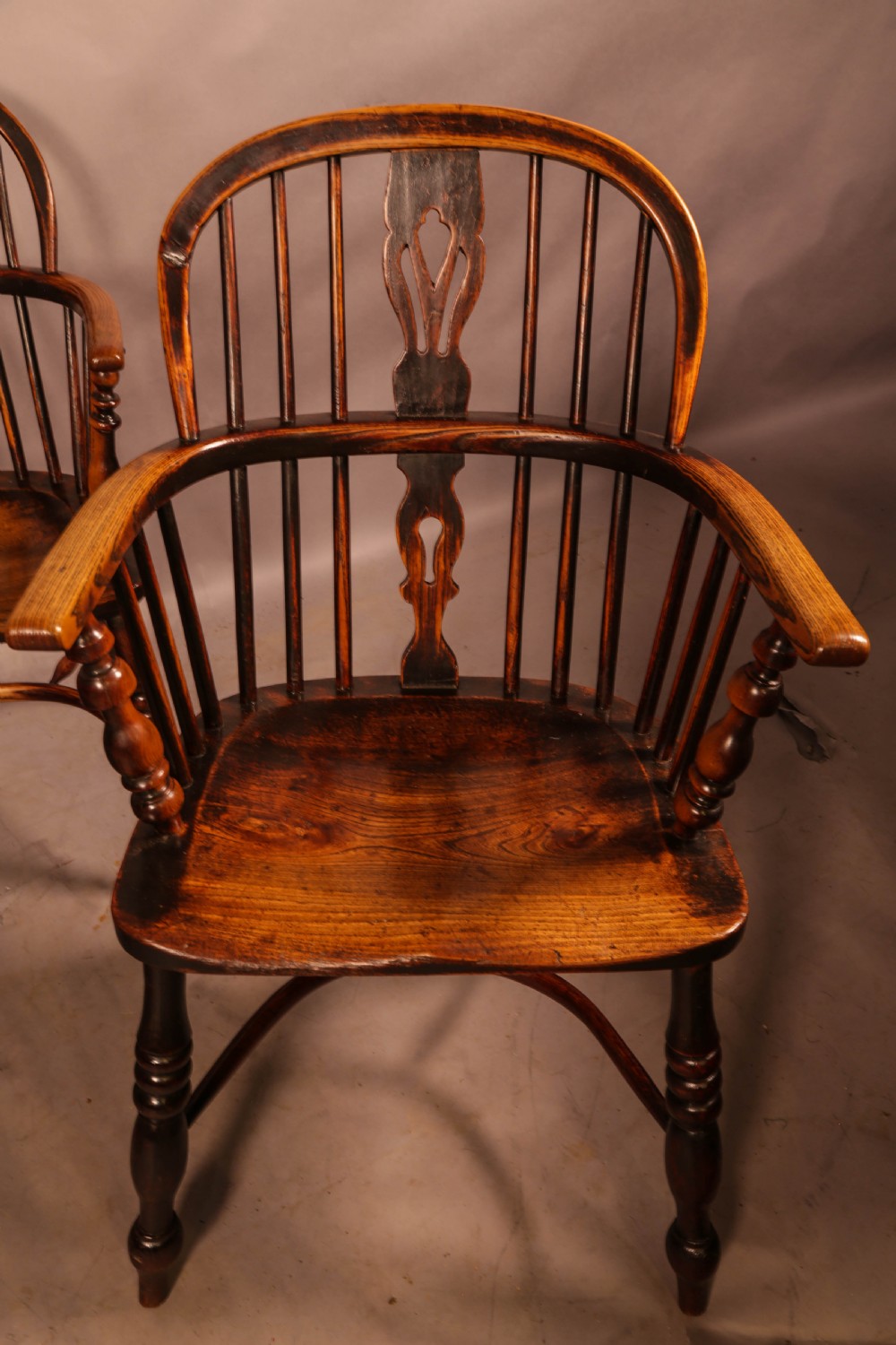 A Set of 4 Ash and Elm Windsor Chairs Rockley Maker View III