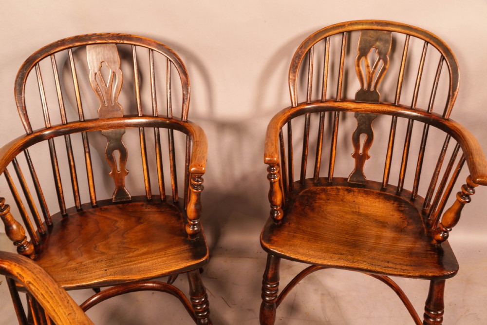 A Set of 4 Ash and Elm Windsor Chairs Rockley Maker View VI