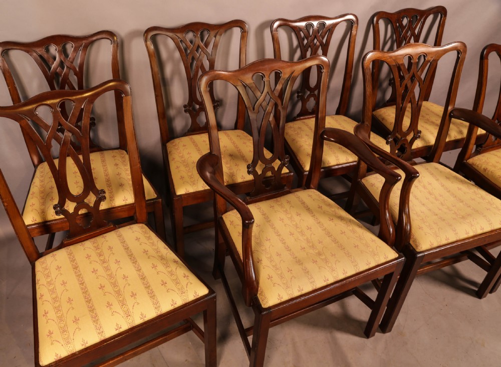 A Set of 8 Chippendale Style Dining chairs c 1890 View II