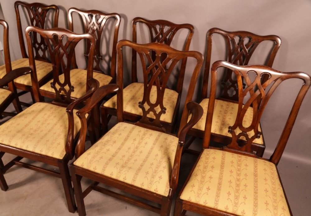 A Set of 8 Chippendale Style Dining chairs c 1890 View III