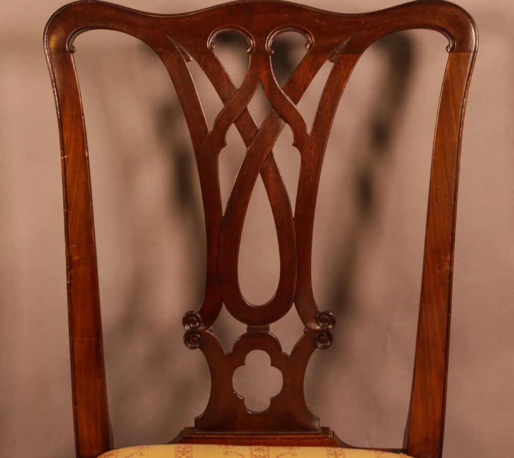 A Set of 8 Chippendale Style Dining chairs c 1890 View IX