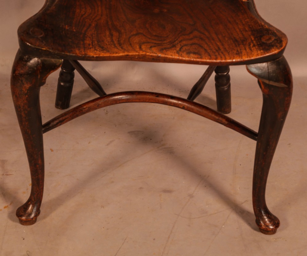 A rare Georgian Yew Windsor on cabriole Legs View IV