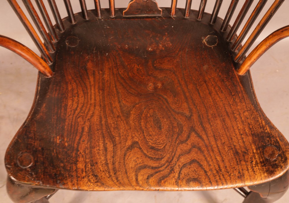 A rare Georgian Yew Windsor on cabriole Legs View XI