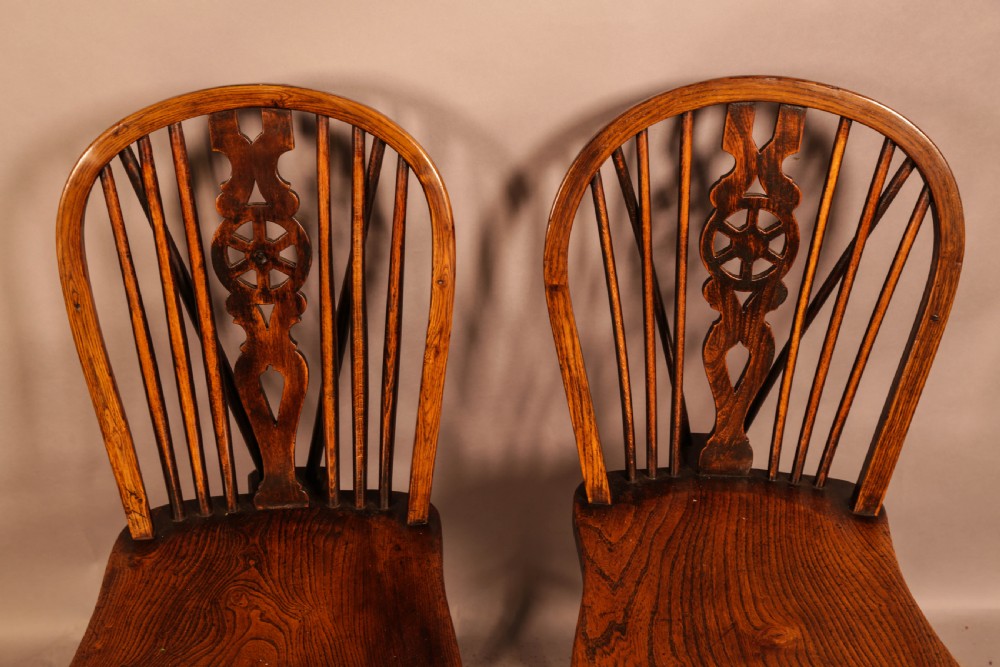 A Pair of Wheelback Kitchen Chairs c 1860 View II