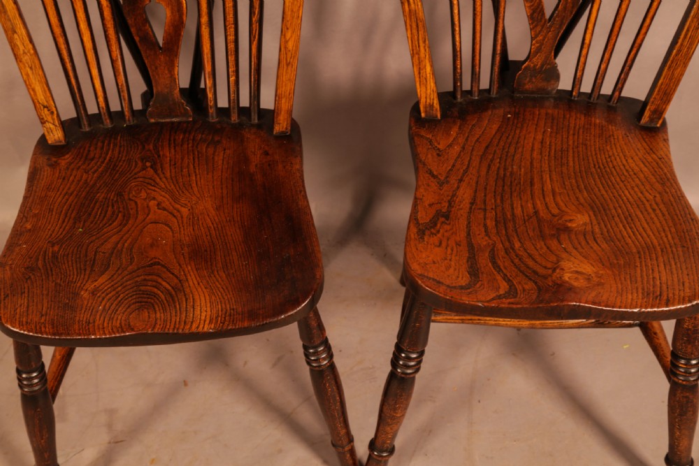 A Pair of Wheelback Kitchen Chairs c 1860 View III