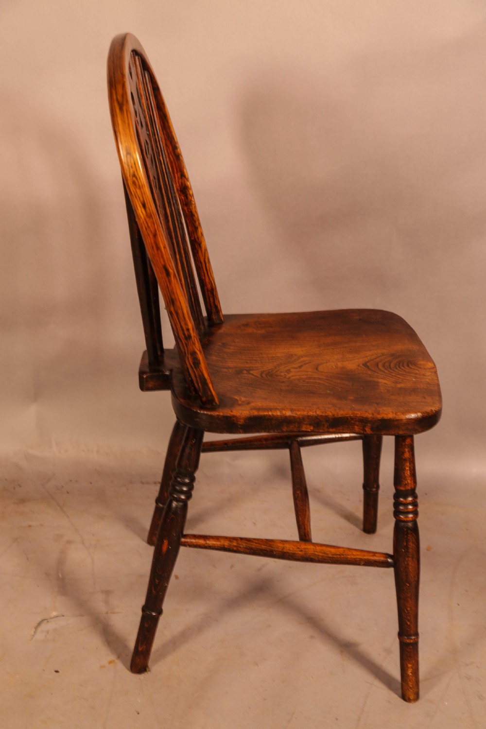 A Pair of Wheelback Kitchen Chairs c 1860 View IV