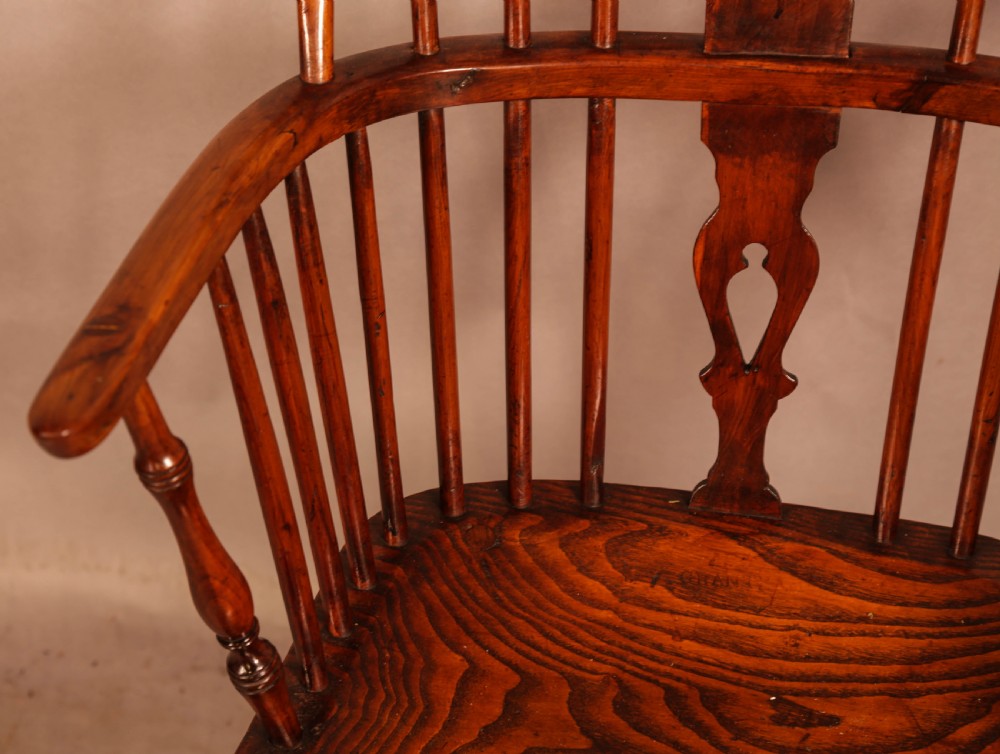 A Rare Yew Wood Windsor Chair by Amos Grantham View VII